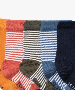 Chaussettes à rayures bébé (lot de 5) vue2 - GEMO 4G BEBE - GEMO