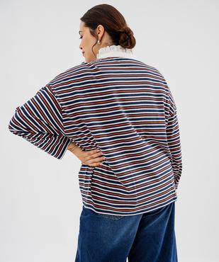 Polo manches longues avec col froncé femme grande taille vue4 - GEMO (G TAILLE) - GEMO
