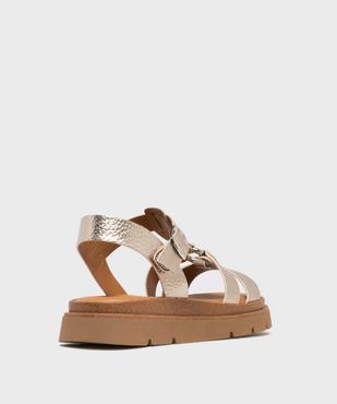 Sandales spartiates à épaisse semelle crantée femme - 5 Miles vue4 - 5 MILES - GEMO