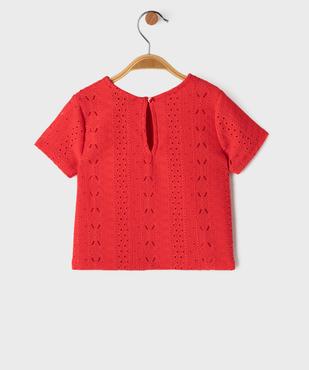 Tee-shirt manches courtes en maille ajourée bébé fille vue3 - GEMO(BEBE DEBT) - GEMO