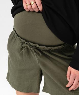 Short de grossesse en lin avec bandeau bas vue2 - GEMO 4G MATERN - GEMO