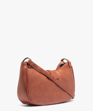 Sac besace grainé forme demi-lune femme vue2 - GEMO (ACCESS) - GEMO
