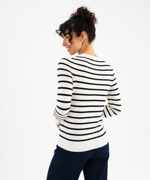 Gilet rayé en maille fine à boutons fantaisie femme vue3 - GEMO 4G FEMME - GEMO