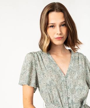 Robe chemise manches courtes coupe longue femme vue4 - GEMO(FEMME PAP) - GEMO