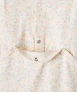 Pyjama dors bien en jersey fleuri à pont-dos pressionné bébé vue2 - GEMO 4G BEBE - GEMO