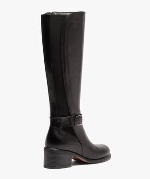 Bottes femme à talon dessus cuir uni bride décorative - Tanéo vue5 - TANEO - GEMO