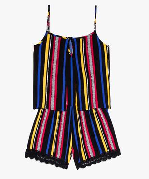 Combishort fille avec empiècement volanté effet 2 en 1 vue2 - GEMO (JUNIOR) - GEMO