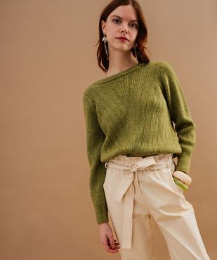 Gilet en maille ajourée à col V femme vue1 - GEMO(FEMME PAP) - GEMO