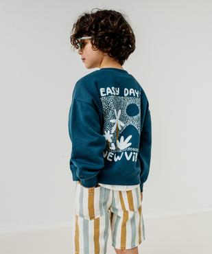 Sweat molletonné avec motif devant et dos garçon vue6 - GEMO 4G GARCON - GEMO