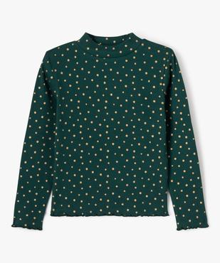 Tee-shirt manches longues col montant en maille côtelée fille vue1 - GEMO 4G FILLE - GEMO