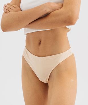 String en coton stretch uni femme (lot de 2) vue3 - GEMO 4G FEMME - GEMO