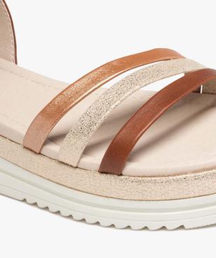 Sandales fille compensées à fines brides brillantes vue6 - GEMO (ENFANT) - GEMO