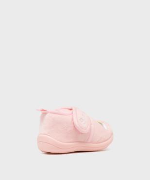 Chaussons en velours à scratch moelleux imprimé arc-en-ciel fille vue4 - GEMO (ENFANT) - GEMO