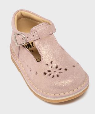 Chaussures babies en cuir pailleté à boucle bébé fille vue5 - NA! - GEMO