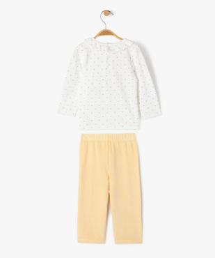 Pyjama en velours 2 pièces à motif lapin bébé vue4 - GEMO 4G BEBE - GEMO