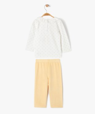 Pyjama en velours 2 pièces à motif lapin bébé vue4 - GEMO 4G BEBE - GEMO