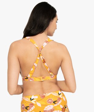 Haut de maillot de bain femme triangle à dos croisé vue2 - GEMO (PLAGE) - GEMO
