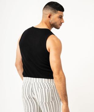 Débardeur uni en maille côtelée homme vue3 - GEMO 4G HOMME - GEMO