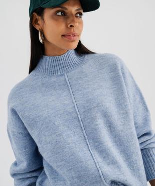 Pull col montant avec couture sur l’avant femme vue2 - GEMO(FEMME PAP) - GEMO
