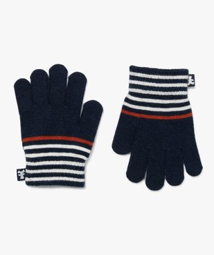 Gants à rayures en maille douce garçon - LuluCastagnette vue1 - LULUCASTAGNETTE - GEMO