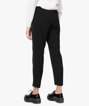 Pantalon femme en toile avec bande satinée sur les côtés vue3 - GEMO(FEMME PAP) - GEMO