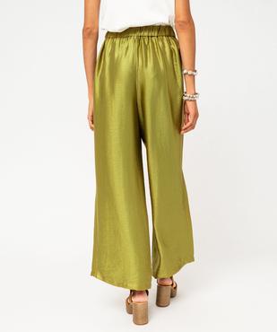 Pantalon large et fluide en viscose gaufrée et satinée femme vue3 - GEMO(FEMME PAP) - GEMO