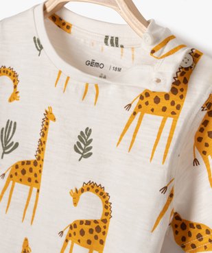 Tee-shirt à manches courtes à motifs animaux de la jungle bébé garçon vue2 - GEMO(BEBE DEBT) - GEMO