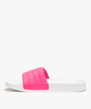 Mules de piscine femme à bandeau fluo vue3 - GEMO (PLAGE) - GEMO