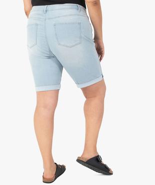 Bermuda femme grande taille en jean extensible avec revers cousus vue3 - GEMO (G TAILLE) - GEMO