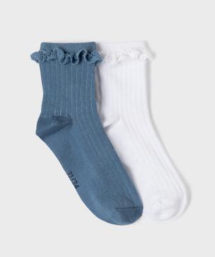 Socquettes avec volants brodés fille (lot de 2) vue1 - GEMO 4G FILLE - GEMO