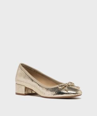 Ballerines métallisées à petit talon femme - Follow Me vue2 - FOLLOW ME - GEMO