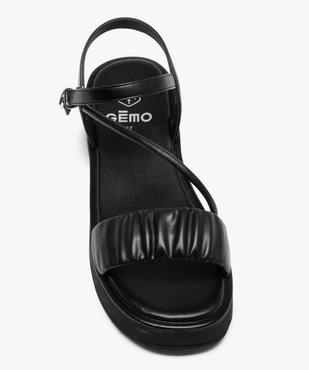 Sandales femme unies à semelle plateforme et bride drapée vue5 - GEMO (CASUAL) - GEMO