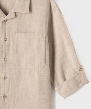 Chemise manches longues en coton/lin mélangés garçon vue2 - GEMO (ENFANT) - GEMO