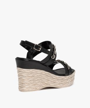 Sandales femme à talon dessus cuir et chaînes – Tanéo vue4 - TANEO - GEMO