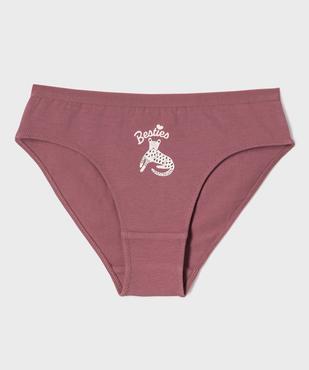Culottes en coton biologique à motifs félins fille (lot de 3) vue3 - GEMO 4G FILLE - GEMO