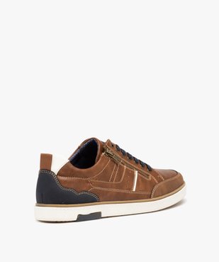 Basket bicolore avec fermeture lacets et zip homme vue4 - GEMO (CASUAL) - GEMO