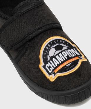 Chaussons en velours à bride scratch motif football garçon vue6 - GEMO (ENFANT) - GEMO