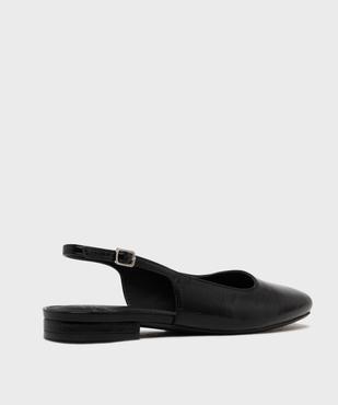 Escarpins slingback à bout carré et talon plat femme - Follow Me vue4 - FOLLOW ME - GEMO