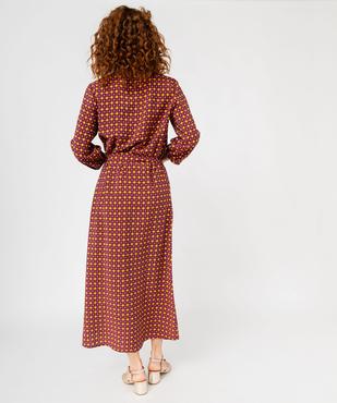 Robe longue imprimée forme chemise femme  vue3 - GEMO 4G FEMME - GEMO