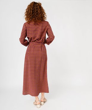 Robe longue imprimée forme chemise femme  vue3 - GEMO 4G FEMME - GEMO