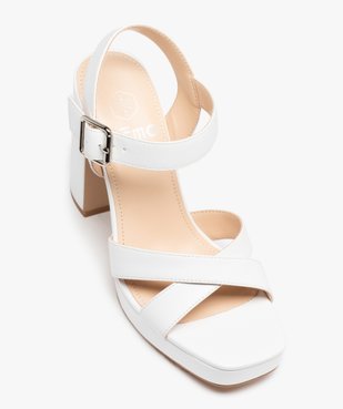 Sandales femme à talon carré extra haut et brides unies vue6 - FOLLOW ME - GEMO