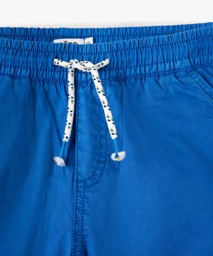 Bermuda garçon en toile au coloris unique et à taille élastiquée vue2 - GEMO (JUNIOR) - GEMO