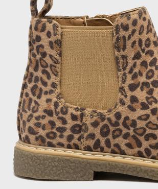 Boots Chelsea zippées à imprimé léopard fille vue6 - LOVELY WINGS - GEMO