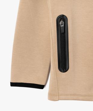 Sweat zippé à capuche en maille stretch garçon vue3 - GEMO (ENFANT) - GEMO
