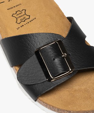 Mules femme plates à semelle liège et bride à boucle vue6 - GEMO (CASUAL) - GEMO