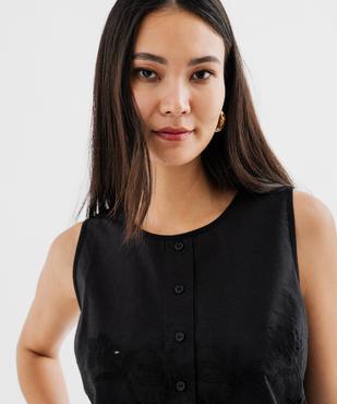 Débardeur en coton ajouré et jersey femme  vue2 - GEMO(FEMME PAP) - GEMO