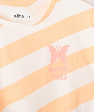 Tee-shirt fille coupe ample noué dans le bas vue2 - GEMO 4G FILLE - GEMO