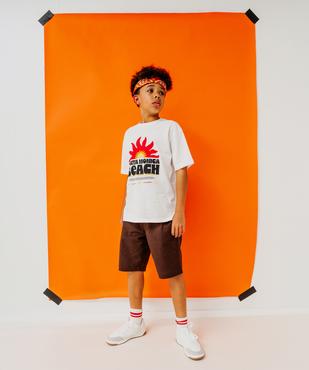 Tee-shirt manches courtes coupe oversize avec inscription garçon vue1 - GEMO 4G GARCON - GEMO