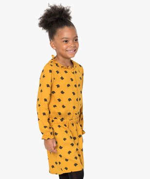 Robe fille imprimée à manches longues et taille élastiquée  vue1 - GEMO (ENFANT) - GEMO