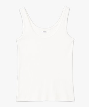 Débardeur lingerie en maille côtelée femme vue7 - GEMO 4G FEMME - GEMO